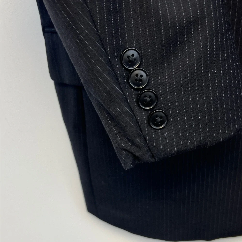 Axcess Men's Black Pinstripe 3 Button Suit Coat /Jacket Size Size 44S